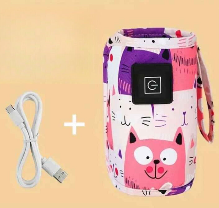 chauffe biberon portable nomade polyvalent usb rose