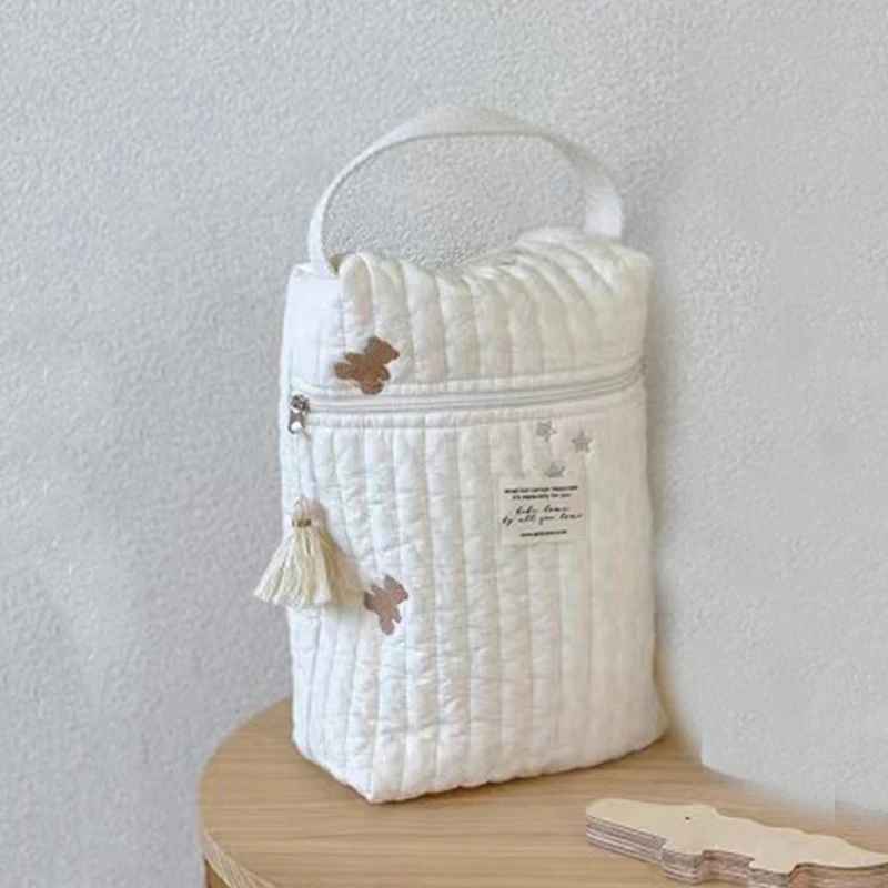 sac a couche brodé matelassé mignon oursons