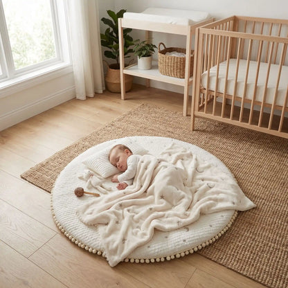 bébé dort dans sa couverture en polaire bebe
