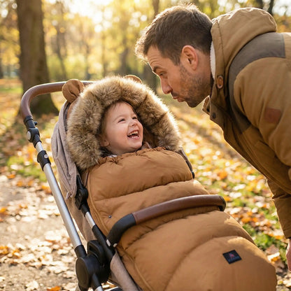chanceliere pour poussette confort hivernal grimaces avec papa