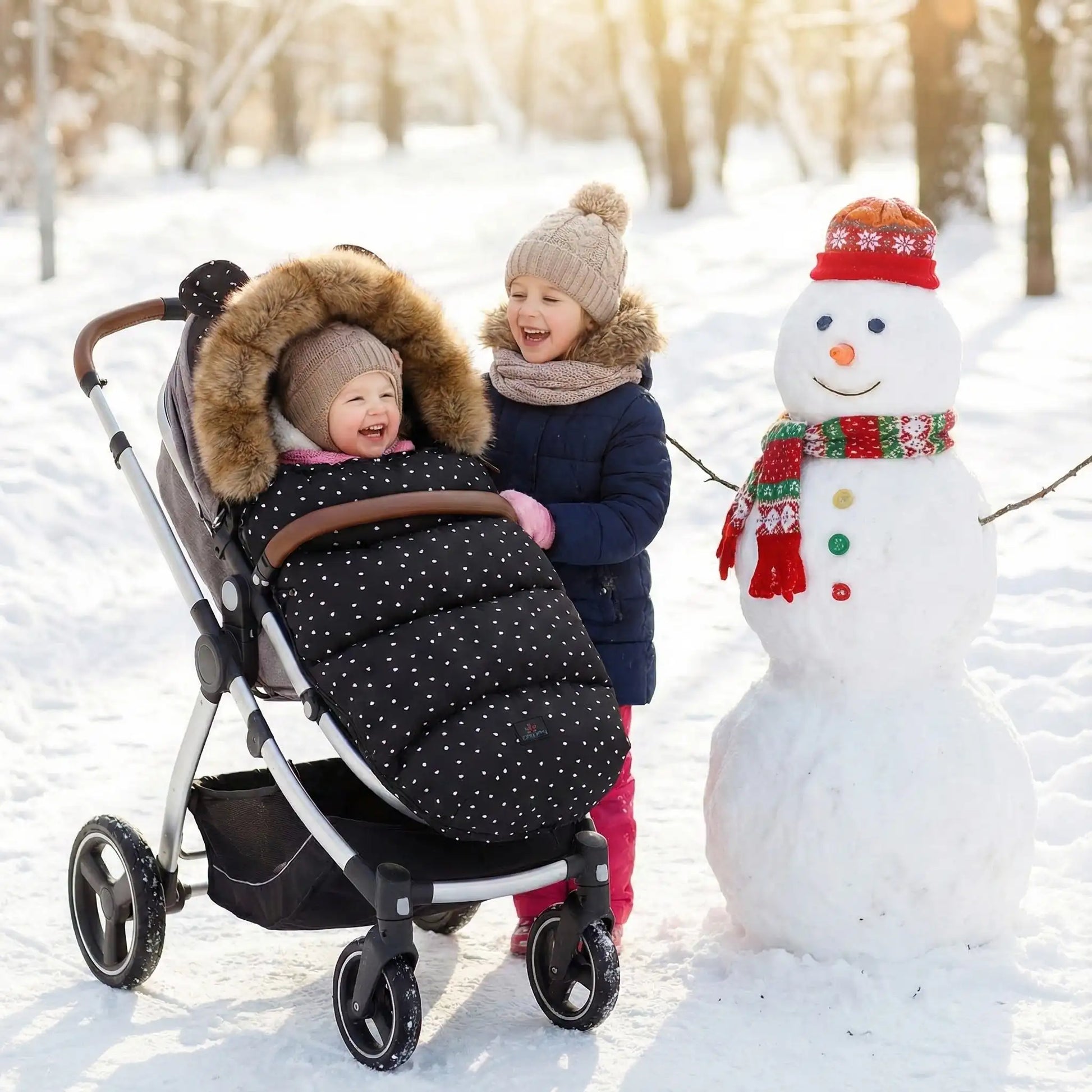 chanceliere pour poussette confort hivernal capuche fourrure 