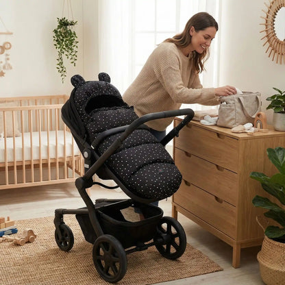 chanceliere pour poussette ultra confort hivernal pois