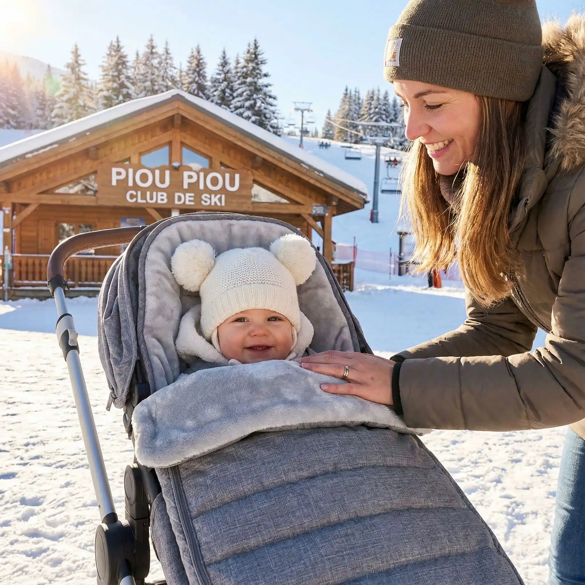 chanceliere universelle hiver chaude polaire noire au pied des pistes