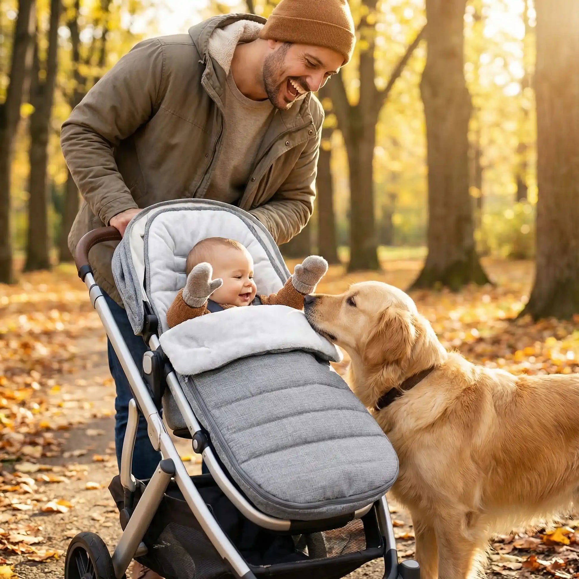 chanceliere universelle hiver polaire noire bebe joue avec chien