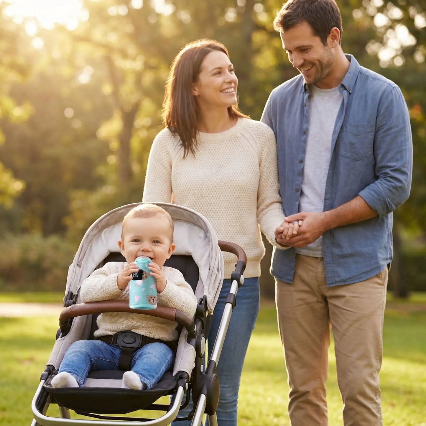 chauffe-biberon portable nomade au parc