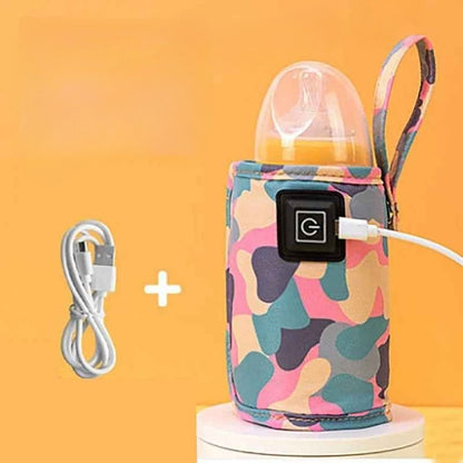 chauffe biberon portable nomade camouflage rose