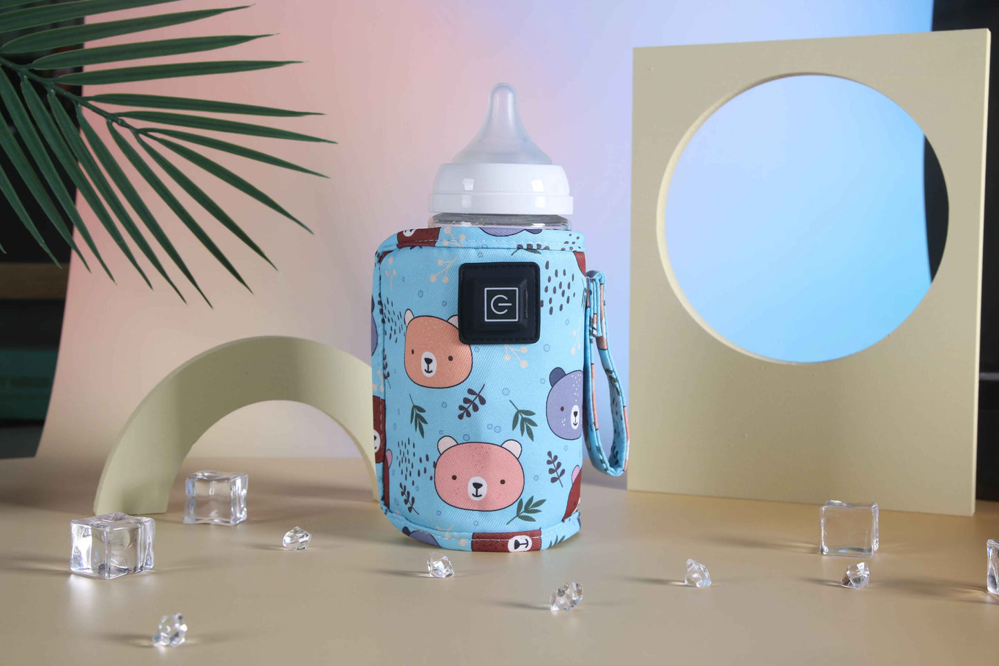 chauffe-biberon portable nomade pratique bleu