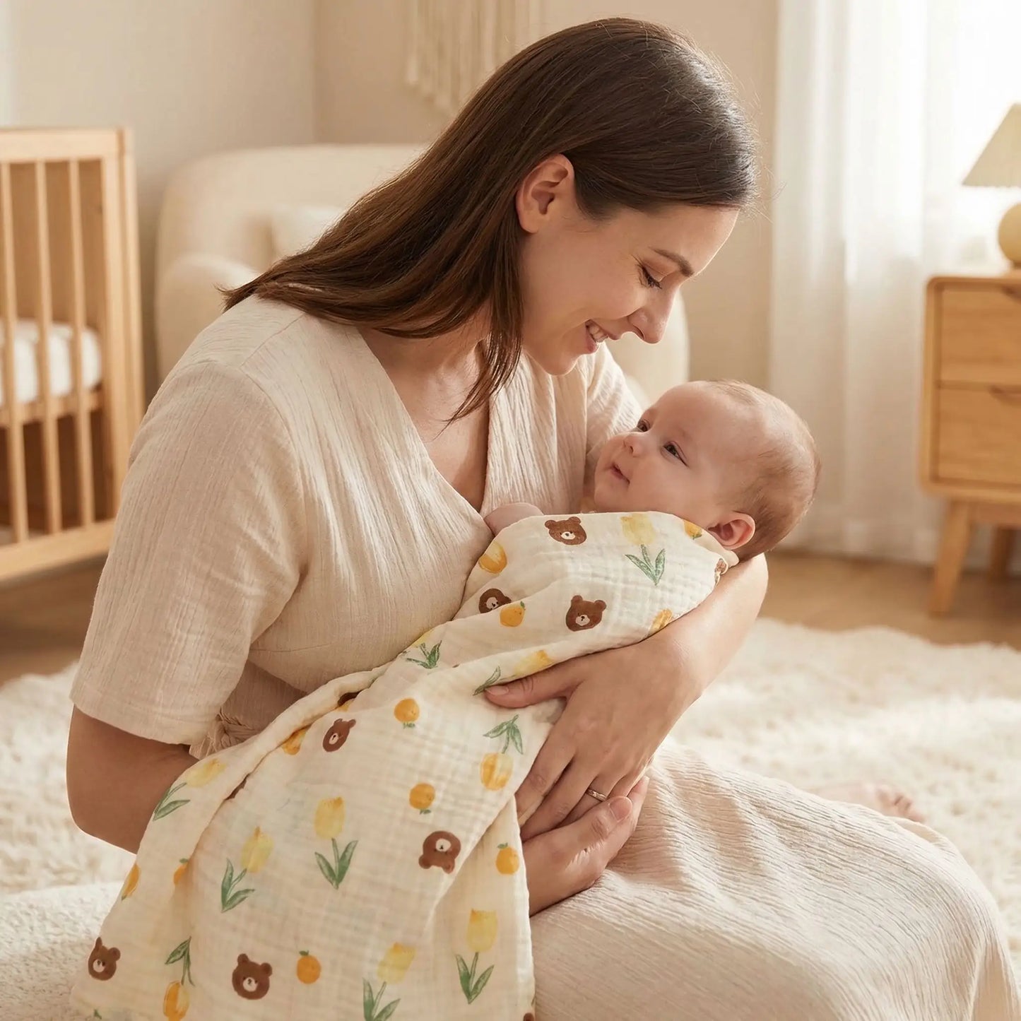 couverture bébé calin avec maman