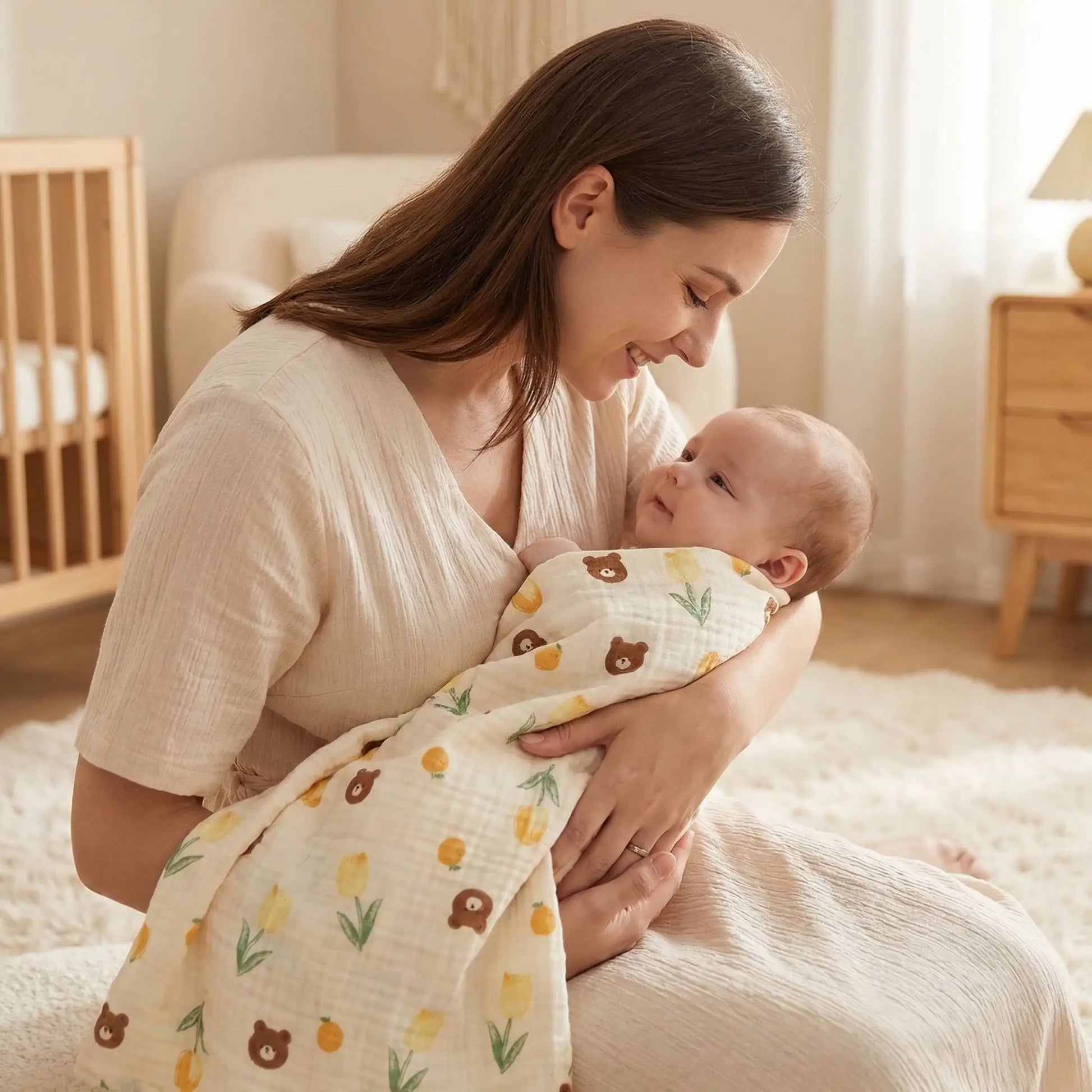 couverture bébé calin avec maman