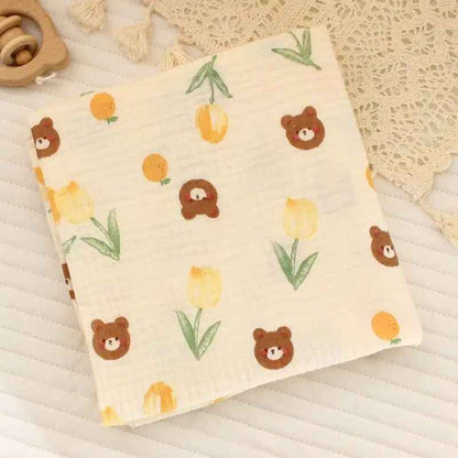 couverture bébé mousseline de coton colori tulipe