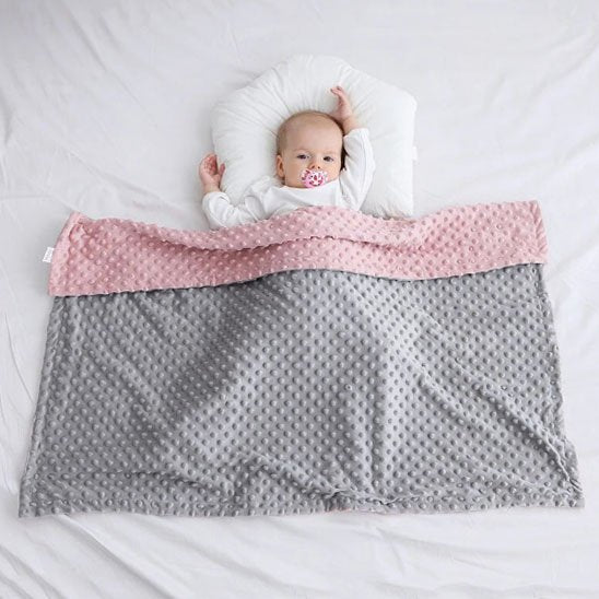 Couverture bebe polaire double face bicolore