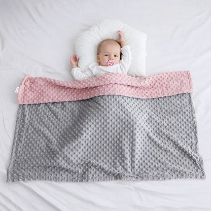 Couverture bebe polaire double face bicolore
