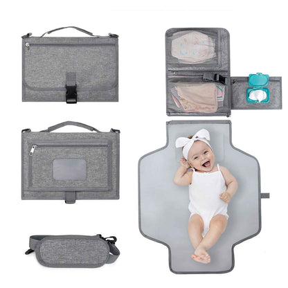 matelas à langer nomade imperméable rembourré pliable gris