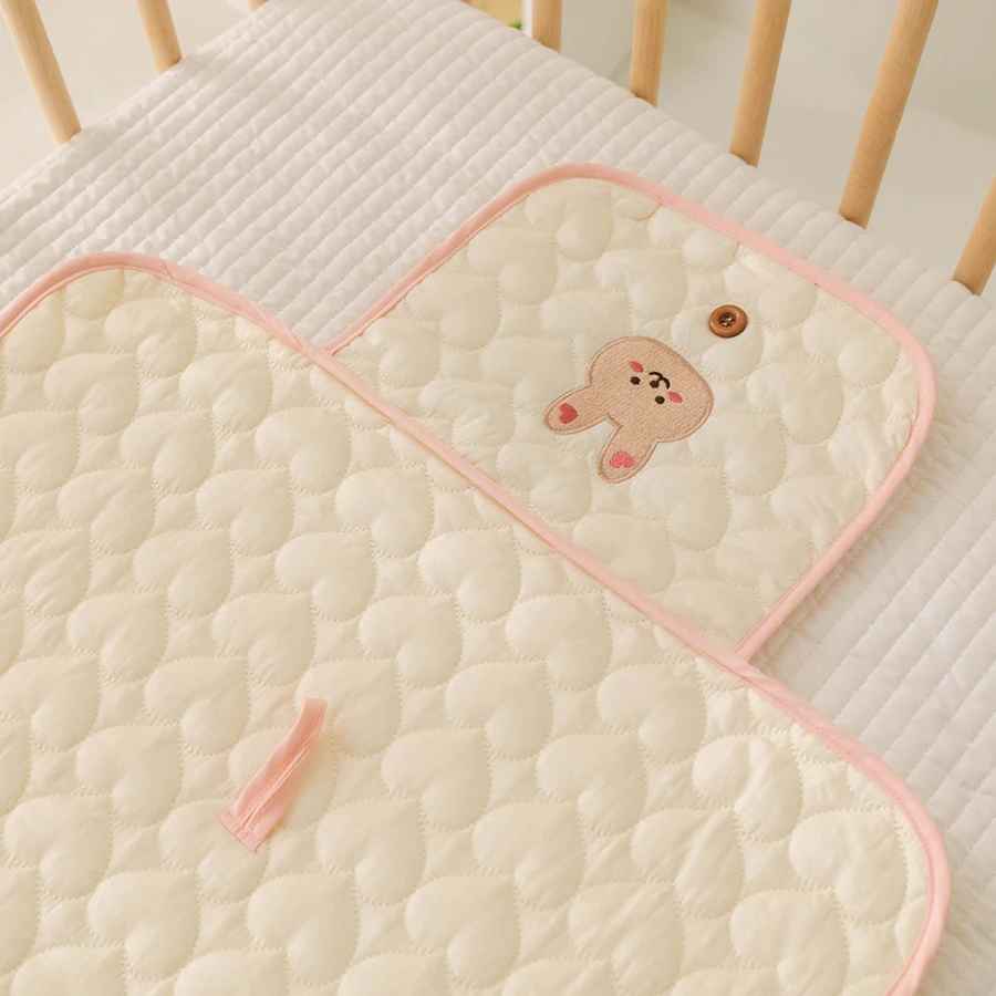 Matelas à langer nomades pliable compact détail bordures 