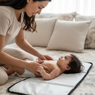 matelas à langer portable imperméable compact surface rembourrée 
