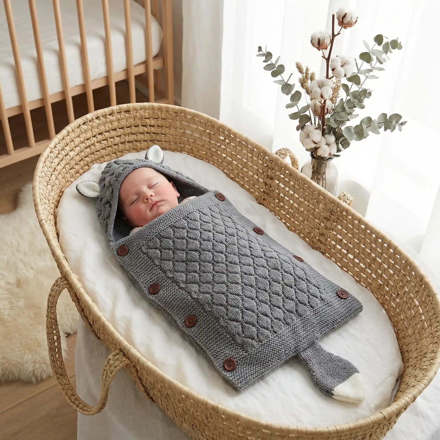 bebe dort dans nid d ange bebe doux et confortable gris