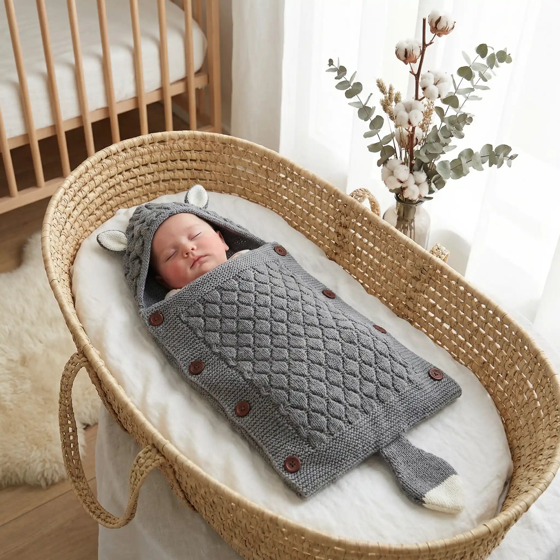 bebe dort dans nid d ange bebe doux et confortable gris