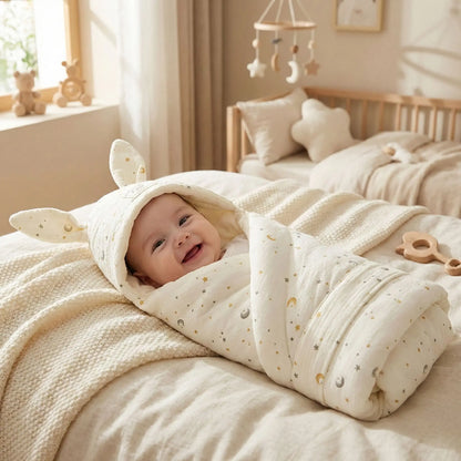 bebe souriant dans nid d'ange bébé respirant cocon douceur