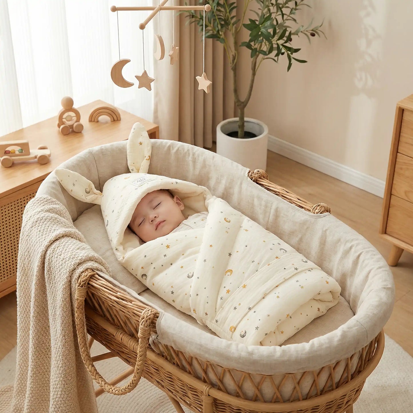 bebe endormi dans nid d 'ange bébé respirant cocon douceur