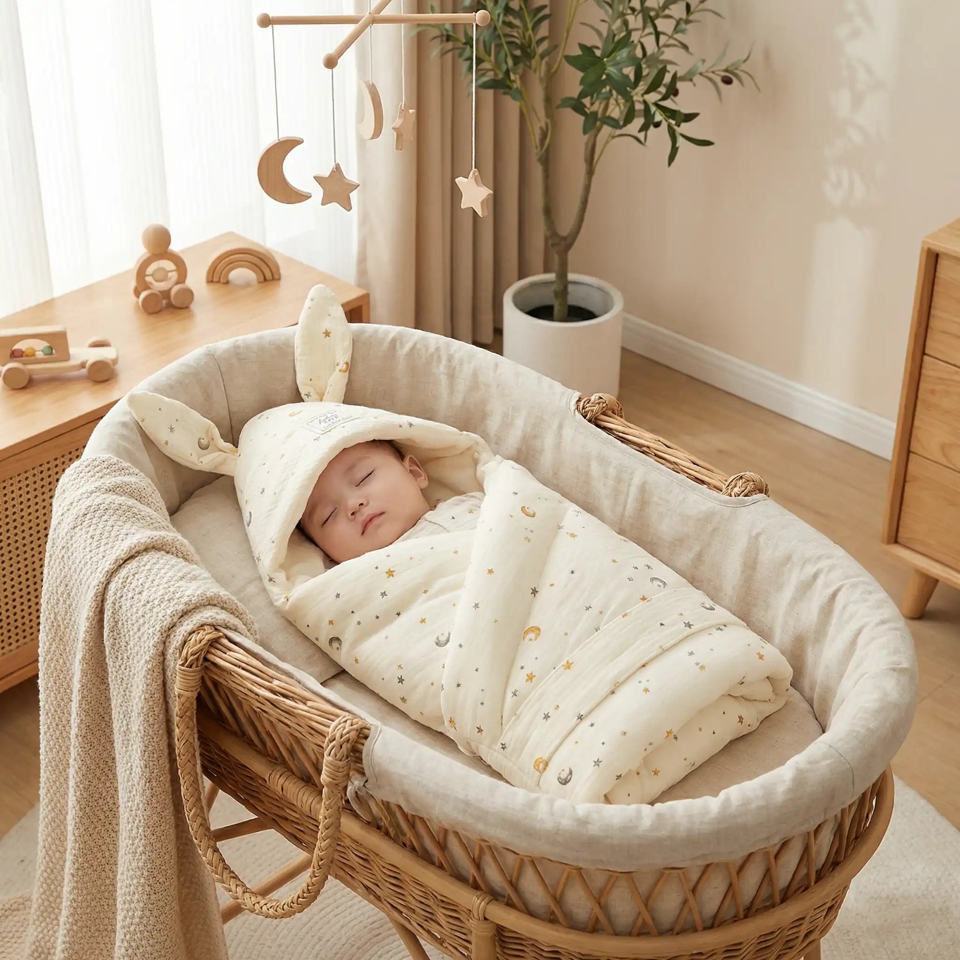 bebe endormi dans nid d 'ange bébé respirant cocon douceur