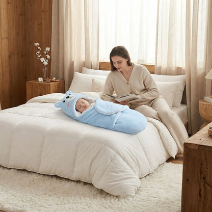 Nid d'ange enveloppant confortable doux polaire dodo sur lit maman