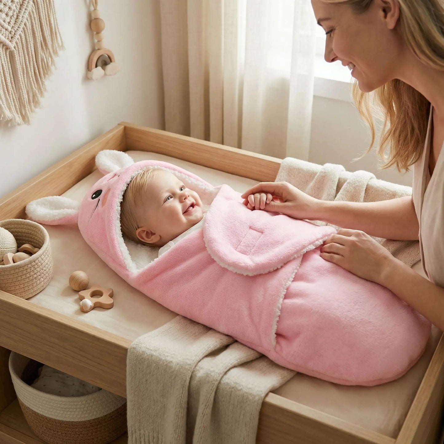 Nid d'ange enveloppant confortable doux polaire dodo rires avec maman