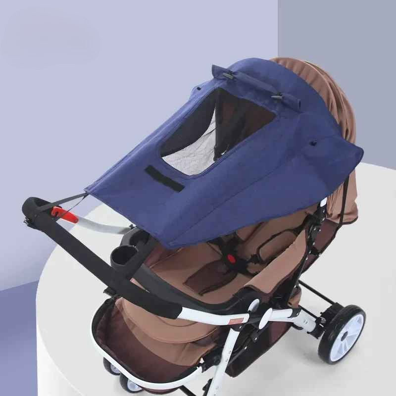 par soleil pour poussette compacte bleu