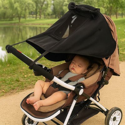 Par soleil pour poussette​ fenêtre de surveillance