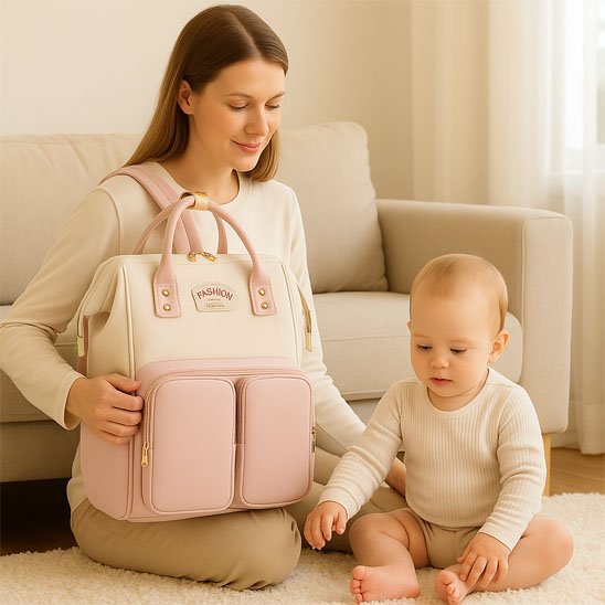 SAC A DOS A LANGER | Multifonctionnel Bicolore - Mon Bébé Sourire