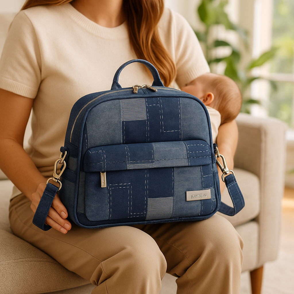 sac à dos à langer multipoches pratique patchwork