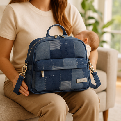 sac à dos à langer multipoches pratique patchwork