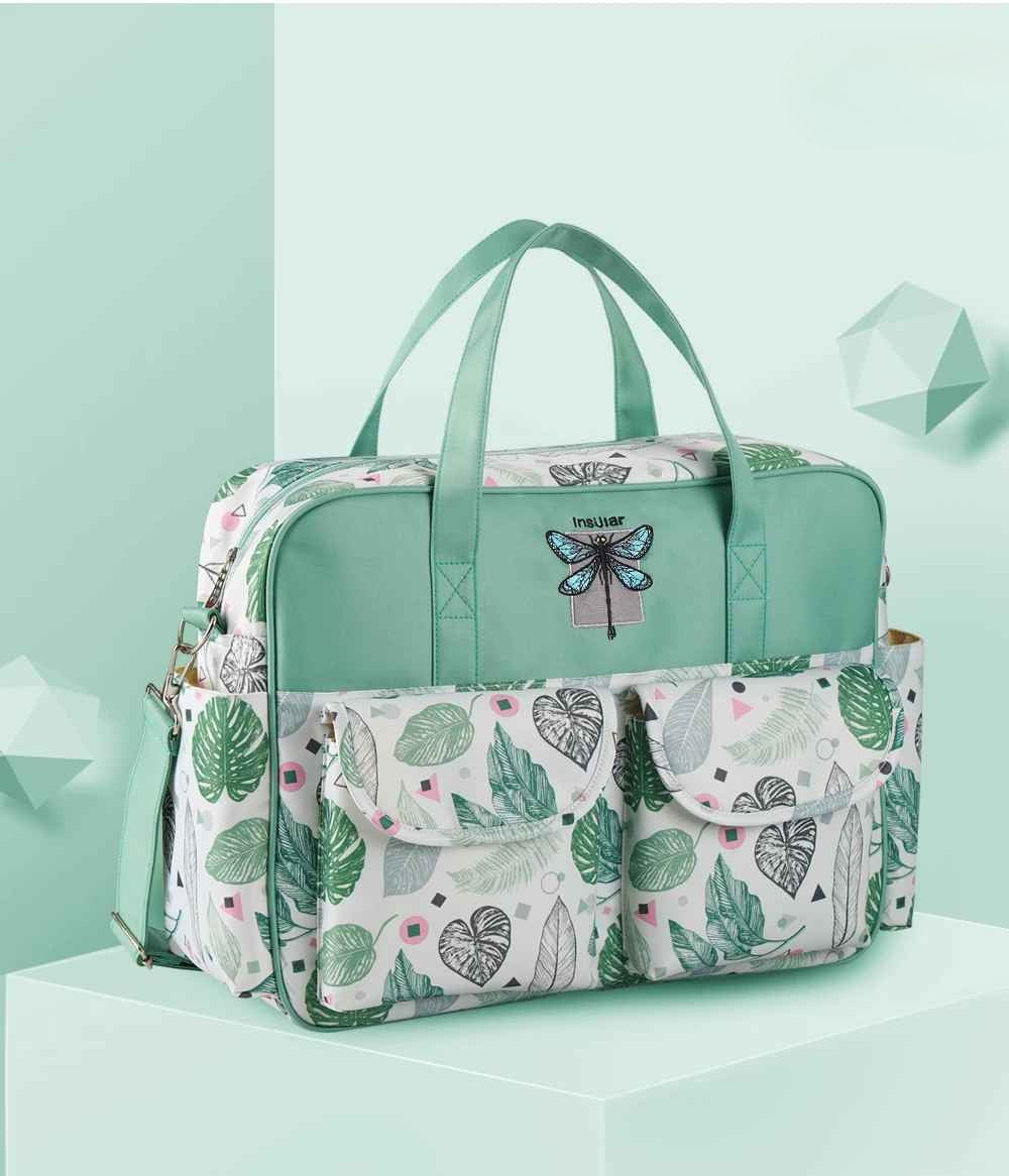 sac a langer large capacité multipoches waterproof-vert