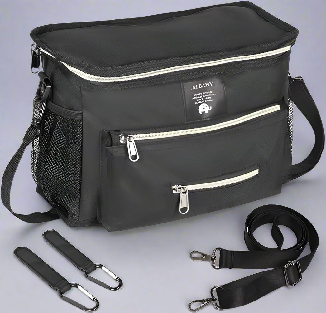 Sac a Langer noir compact multipoches