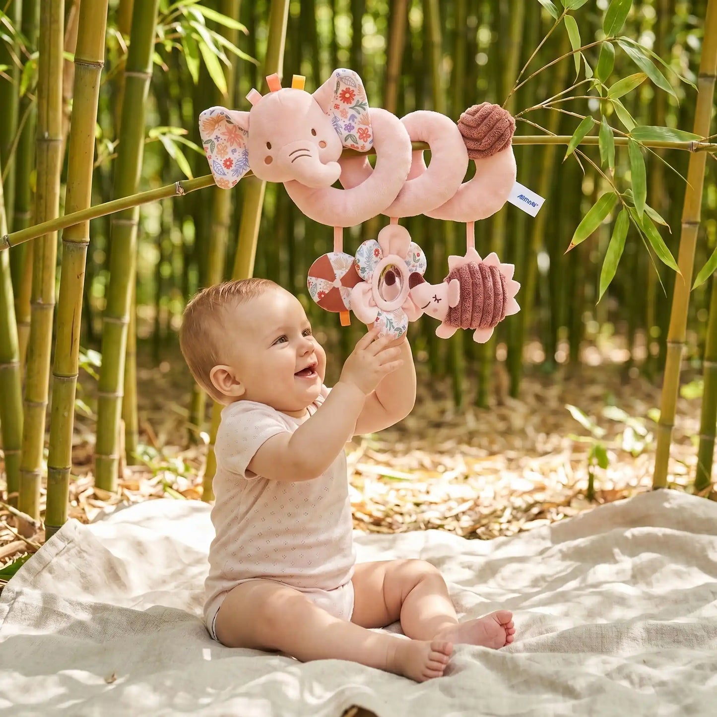 spirale d'activité bébé fille rose éléphant