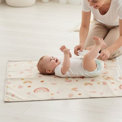 Tapis a langer nomade souple confortable pliable impermeable